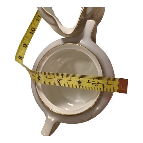 Tirschenreuth PT Gray Pink Flowers Creamer And Sugar Dish Gold Trim Hand Painted - Picture 11 of 12